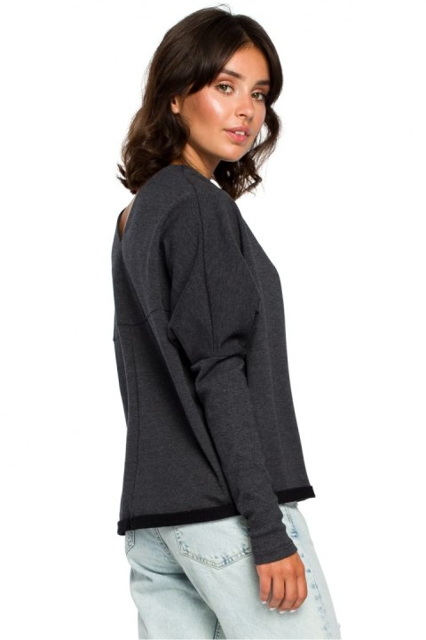 Bluza Damska Model B094 Grafit - BeWear Bluza Damska Model B094 Grafit - BeWear
