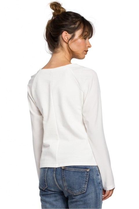 Bluzka Model B047 Ecru - BeWear Bluzka Model B047 Ecru - BeWear