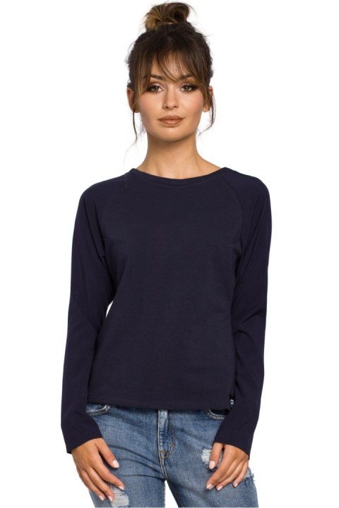 Bluzka Model B047 Navy - BeWear Bluzka Model B047 Navy - BeWear