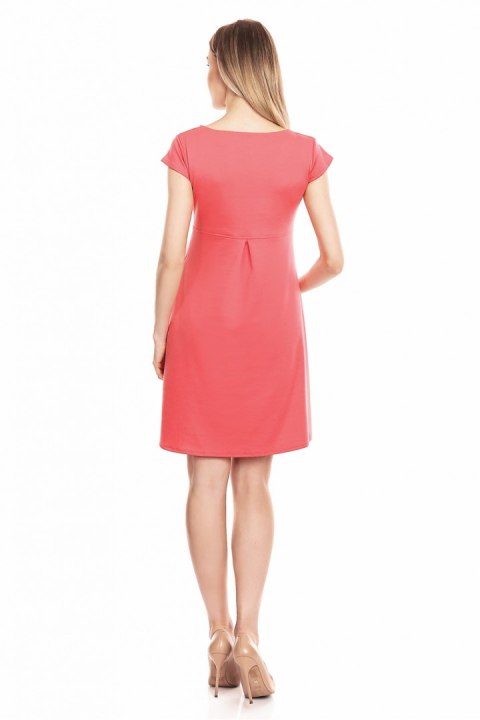 Sukienka Ciążowa Model 0129 Coral - PeeKaBoo Sukienka Ciążowa Model 0129 Coral - PeeKaBoo