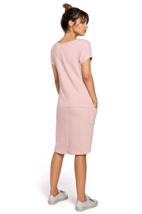 Sukienka Model B050 Powder Pink - BeWear Sukienka Model B050 Powder Pink - BeWear