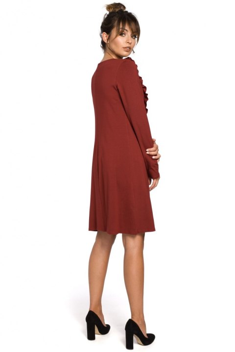 Sukienka Model B053 Bordo - BeWear Sukienka Model B053 Bordo - BeWear