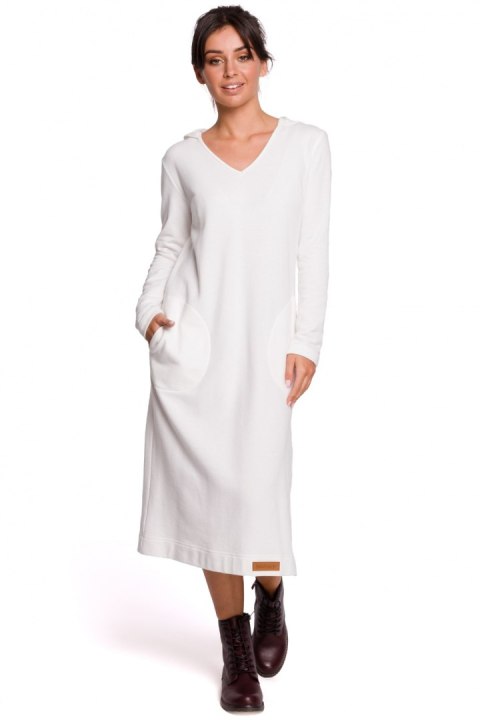 Sukienka Model B128 Ecru - BeWear Sukienka Model B128 Ecru - BeWear