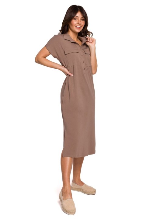 Sukienka Model B222 Cacao - BeWear Sukienka Model B222 Cacao - BeWear