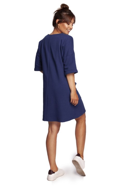 Sukienka Model B233 Atrament - BeWear Sukienka Model B233 Atrament - BeWear