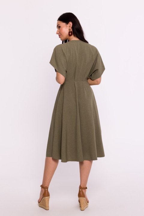 Sukienka Model B278 Oliwka - BeWear Sukienka Model B278 Oliwka - BeWear