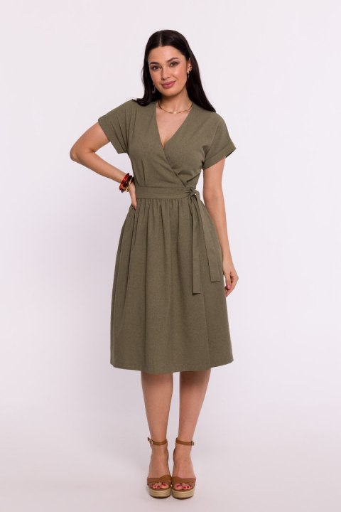 Sukienka Model B279 Oliwka - BeWear Sukienka Model B279 Oliwka - BeWear