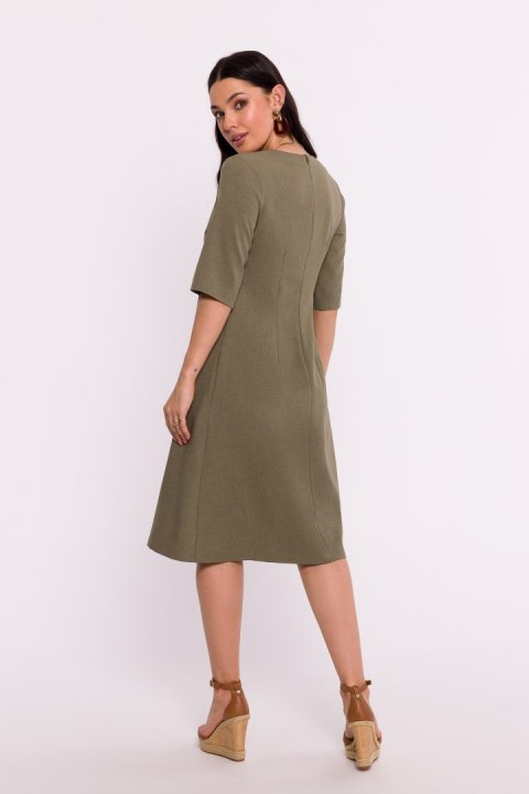 Sukienka Model B280 Oliwka - BeWear Sukienka Model B280 Oliwka - BeWear