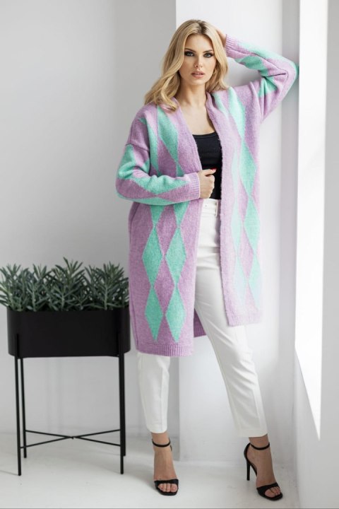 Sweter Kardigan Model 30092 Lila - PeeKaBoo Sweter Kardigan Model 30092 Lila - PeeKaBoo
