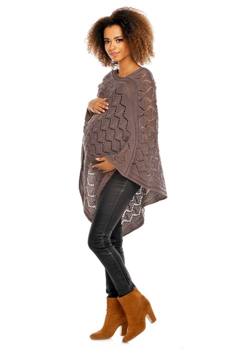 Sweter Poncho model 30012C Mocca - PeeKaBoo Sweter Poncho model 30012C Mocca - PeeKaBoo