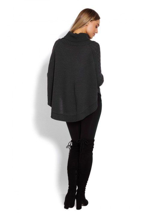 Sweter Ponczo Model 70009C Grafit - PeeKaBoo Sweter Ponczo Model 70009C Grafit - PeeKaBoo