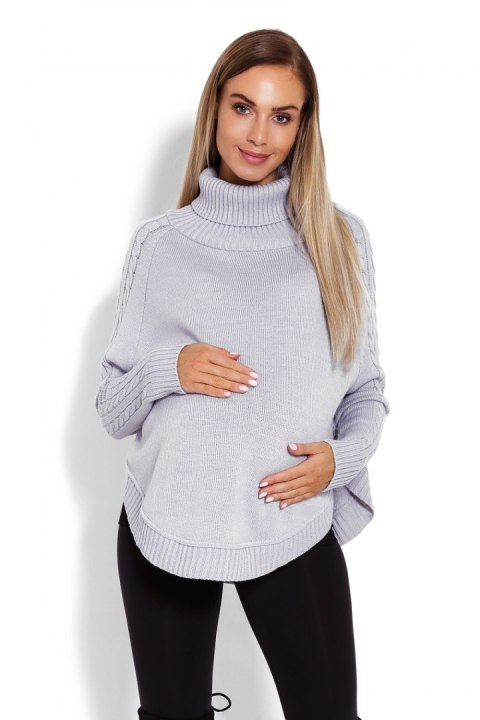 Sweter Ponczo Model 70009C Grey - PeeKaBoo Sweter Ponczo Model 70009C Grey - PeeKaBoo