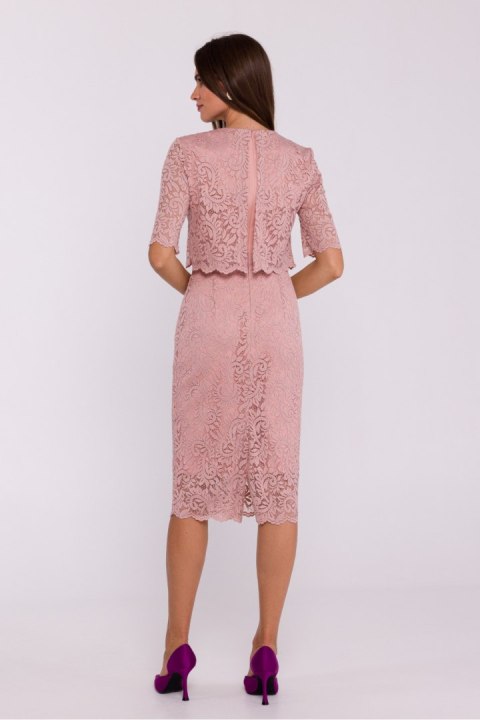 Sukienka Model S379 Powder Pink - Stylove Sukienka Model S379 Powder Pink - Stylove
