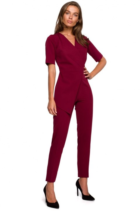 Kombinezon Damski Model S241 Bordo - Stylove Kombinezon Damski Model S241 Bordo - Stylove