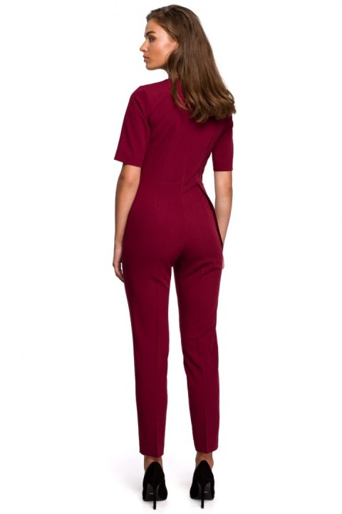 Kombinezon Damski Model S241 Bordo - Stylove Kombinezon Damski Model S241 Bordo - Stylove