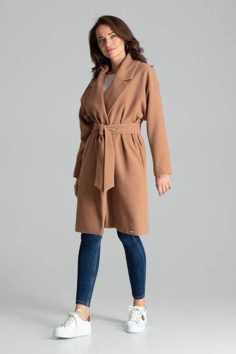 Płaszcz Damski Model L054 Beige - Lenitif Płaszcz Damski Model L054 Beige - Lenitif