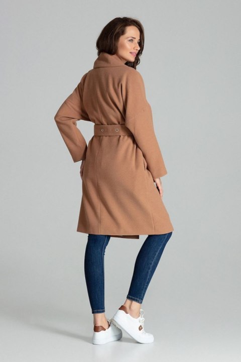 Płaszcz Damski Model L054 Beige - Lenitif Płaszcz Damski Model L054 Beige - Lenitif