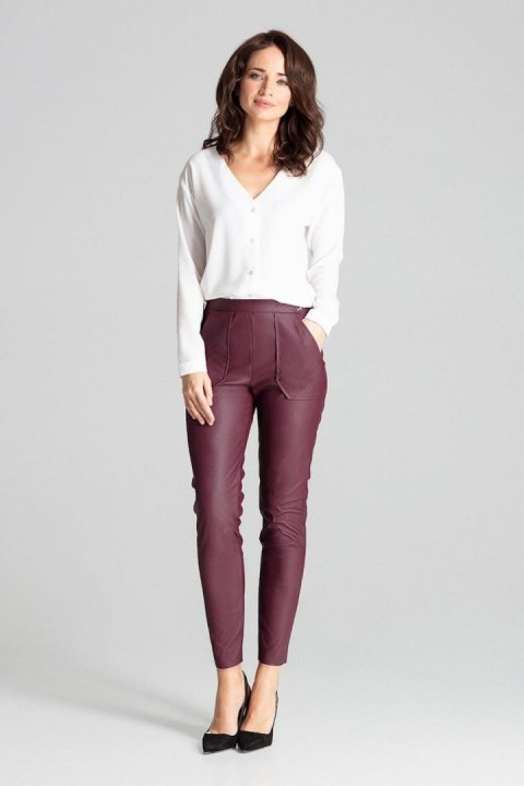Spodnie Damskie Model L072 Bordo - Lenitif Spodnie Damskie Model L072 Bordo - Lenitif