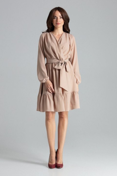 Sukienka Model L053 Beige - Lenitif Sukienka Model L053 Beige - Lenitif