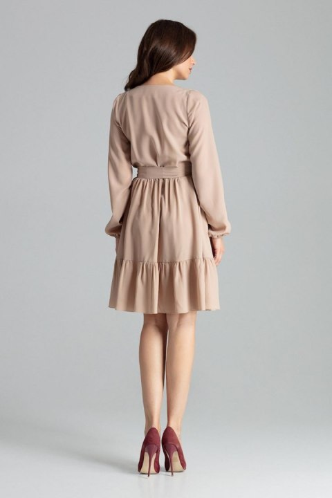 Sukienka Model L053 Beige - Lenitif Sukienka Model L053 Beige - Lenitif