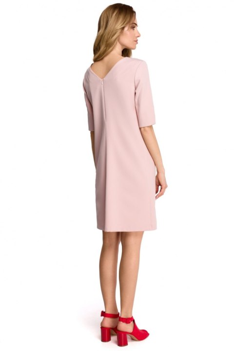 Sukienka Model S113 Powder Pink - Stylove Sukienka Model S113 Powder Pink - Stylove