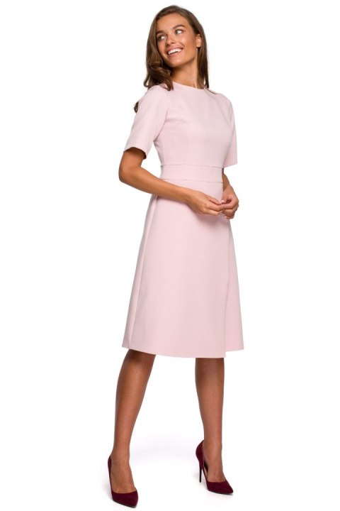 Sukienka Model S240 Powder Pink - Stylove Sukienka Model S240 Powder Pink - Stylove