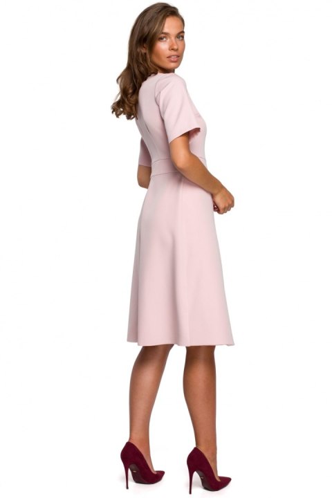 Sukienka Model S240 Powder Pink - Stylove Sukienka Model S240 Powder Pink - Stylove