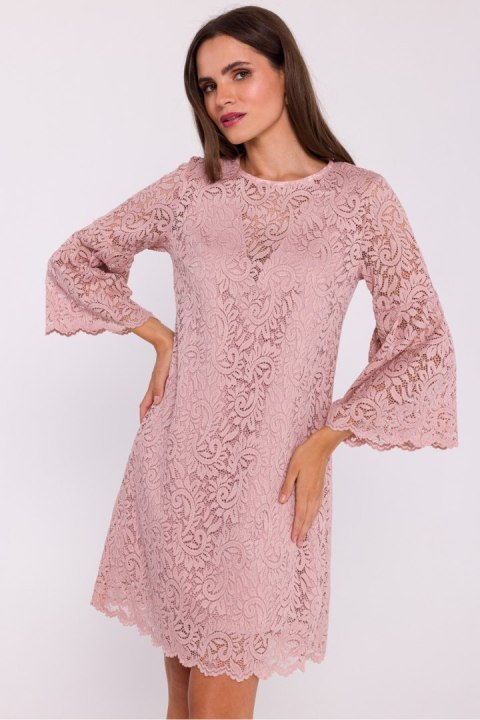 Sukienka Model S380 Powder Pink - Stylove Sukienka Model S380 Powder Pink - Stylove