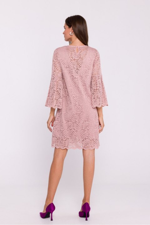 Sukienka Model S380 Powder Pink - Stylove Sukienka Model S380 Powder Pink - Stylove