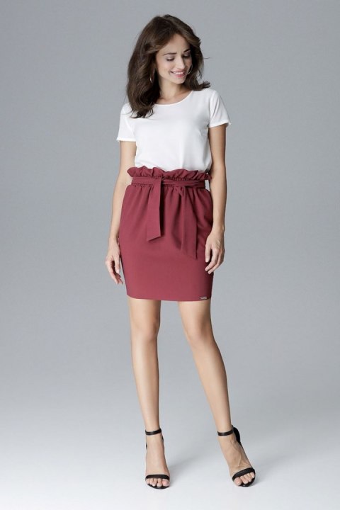 Spódnica Model L019 Bordo - Lenitif Spódnica Model L019 Bordo - Lenitif