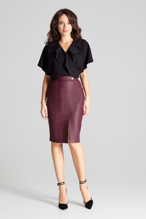 Spódnica Model L071 Bordo - Lenitif Spódnica Model L071 Bordo - Lenitif