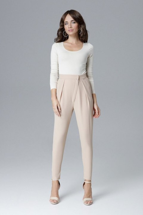 Spodnie Damskie Model L018 Beige - Lenitif Spodnie Damskie Model L018 Beige - Lenitif