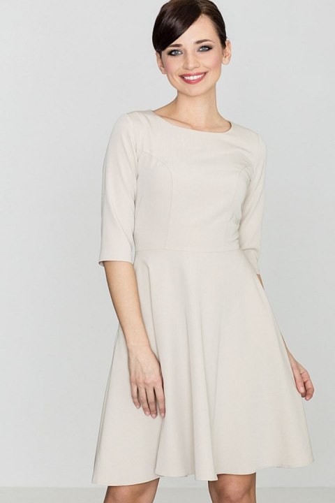 Sukienka Model K219 Beige - Lenitif Sukienka Model K219 Beige - Lenitif