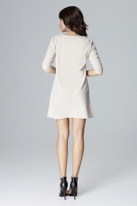 Sukienka Model L001 Beige - Lenitif Sukienka Model L001 Beige - Lenitif