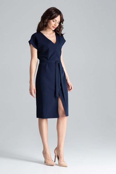Sukienka Model L032 Navy - Lenitif Sukienka Model L032 Navy - Lenitif