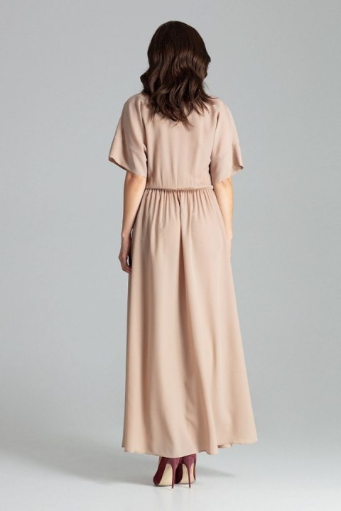 Sukienka Model L055 Beige - Lenitif Sukienka Model L055 Beige - Lenitif