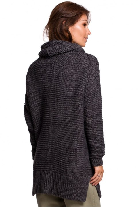 Sweter Damski Model BK047 Antracyt - BE Knit Sweter Damski Model BK047 Antracyt - BE Knit