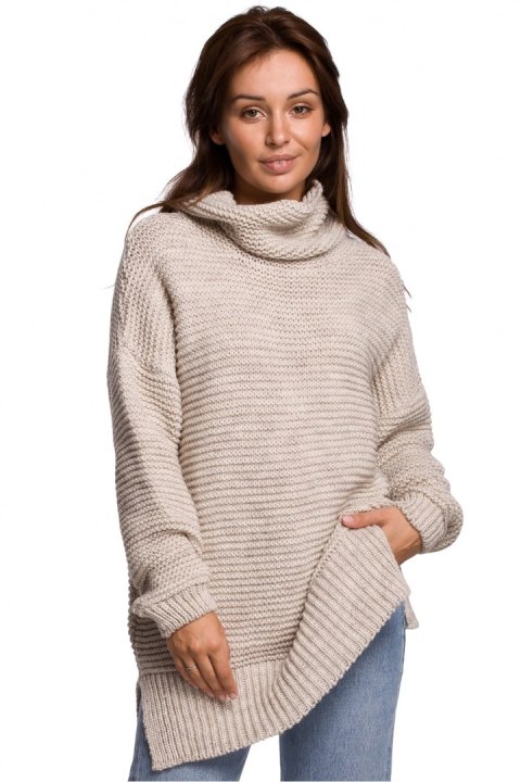 Sweter Damski Model BK047 Beige - BE Knit Sweter Damski Model BK047 Beige - BE Knit
