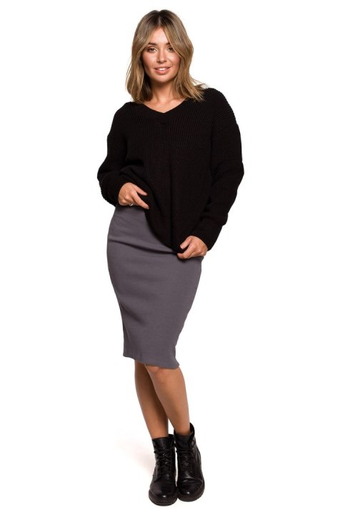 Sweter Damski Model BK075 Black - BE Knit Sweter Damski Model BK075 Black - BE Knit
