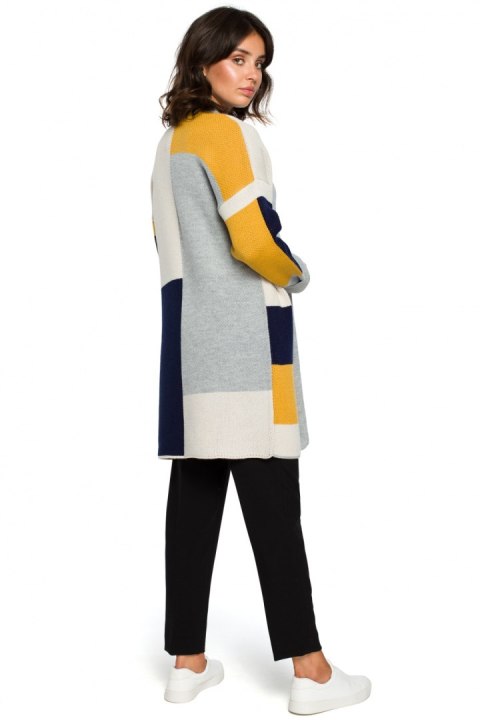 Sweter Kardigan Model BK011 Model 2 Navy - BE Knit Sweter Kardigan Model BK011 Model 2 Navy - BE Knit