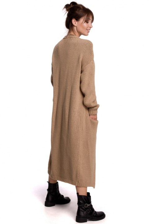 Sweter Kardigan Model BK053 Camel - BE Knit Sweter Kardigan Model BK053 Camel - BE Knit