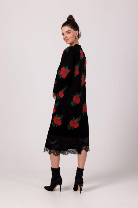 Sweter Kardigan Model BK102 Black - BE Knit Sweter Kardigan Model BK102 Black - BE Knit