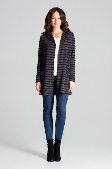 Sweter Kardigan Model L070 Black - Lenitif Sweter Kardigan Model L070 Black - Lenitif