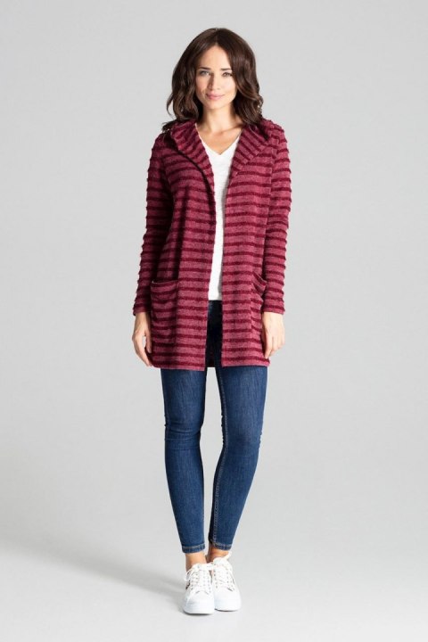 Sweter Kardigan Model L070 Bordo - Lenitif Sweter Kardigan Model L070 Bordo - Lenitif