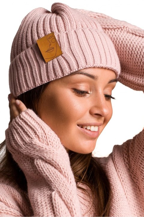 Czapka Damska Model BK059 Pink - BE Knit Czapka Damska Model BK059 Pink - BE Knit