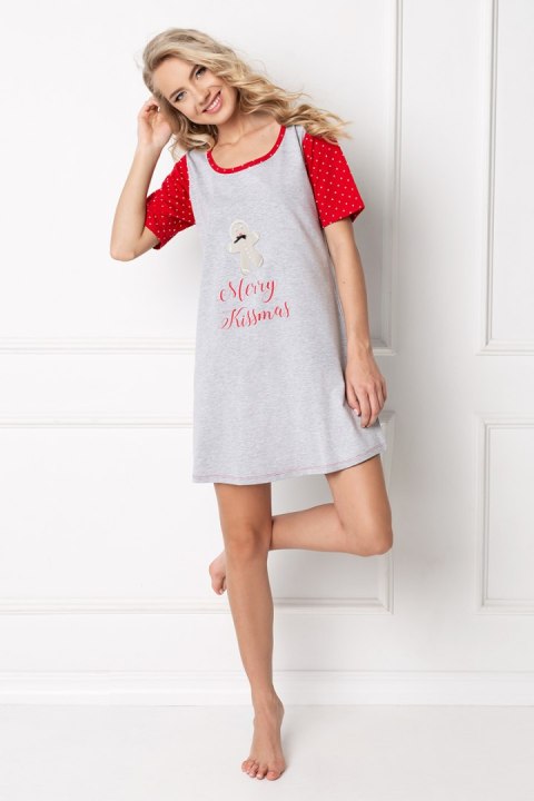 Koszulka nocna Koszula Nocna Model Cookie Grey - Aruelle Koszulka nocna Koszula Nocna Model Cookie Grey - Aruelle