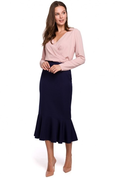 Spódnica Model K025 Atrament - Makover Spódnica Model K025 Atrament - Makover