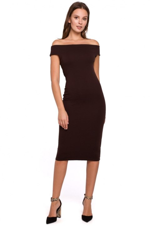 Sukienka Model K001 Brown - Makover Sukienka Model K001 Brown - Makover