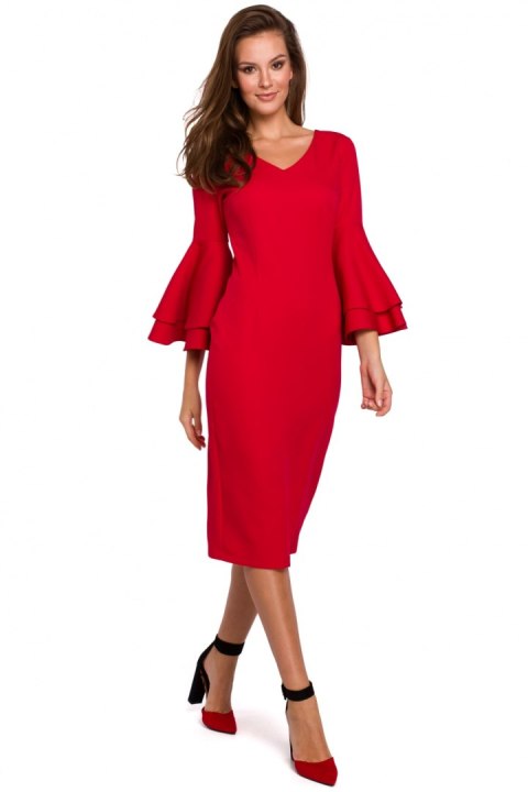 Sukienka Model K002 Red - Makover Sukienka Model K002 Red - Makover