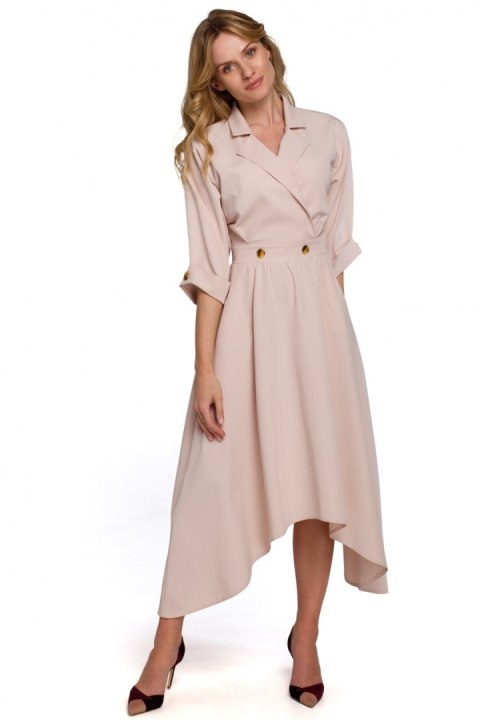 Sukienka Model K086 Beige - Makover Sukienka Model K086 Beige - Makover